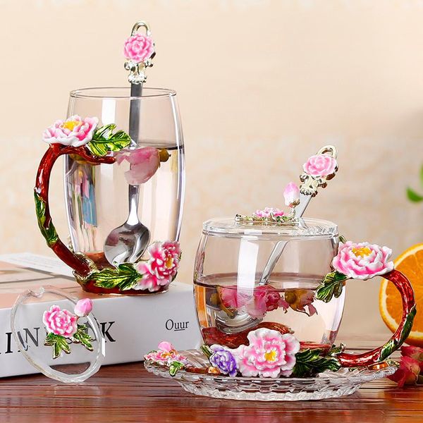 cups & saucers enamel color glass coffee cup saucer set peony flower tea european-style heat-resistant home water mugs
cups & saucers enamel color glass coffee cup saucer set peony flower tea european-style heat-resistant home water mugs
