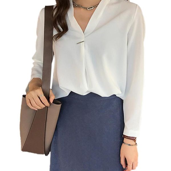 women's blouses & shirts long sleeve shirt solid color v-neck design loose comfortable and breathable lady work white collar shopping c
women's blouses & shirts long sleeve shirt solid color v-neck design loose comfortable and breathable lady work white collar shopping c