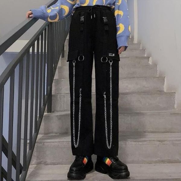 fashion straight streetwear cargo korean women pant high waist black loose trousers plus size female hip hop casual, Black;white
fashion straight streetwear cargo korean women pant high waist black loose trousers plus size female hip hop casual, Black;white