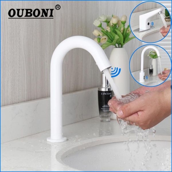 bathroom sink faucets ouboni white automatic touch sensor faucet solid brass mixer tap water saving inductive electric power
bathroom sink faucets ouboni white automatic touch sensor faucet solid brass mixer tap water saving inductive electric power