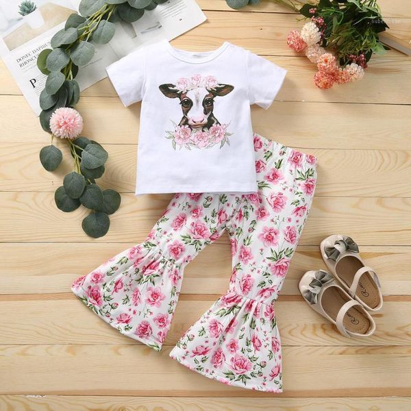 clothing sets 1t-6t children's girls' summer short sleeve cartoon print + flower trumpet pants two piece suit girl suits baby1, White
clothing sets 1t-6t children's girls' summer short sleeve cartoon print + flower trumpet pants two piece suit girl suits baby1, White