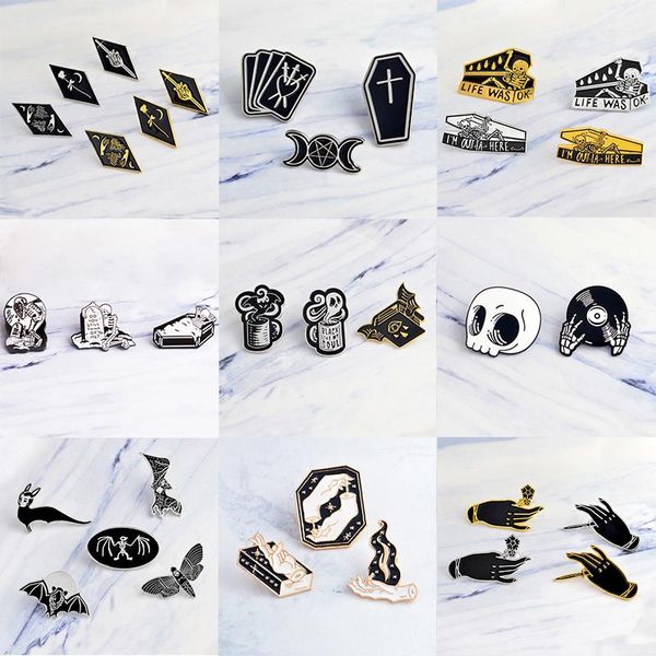 pins, brooches set enamel pins punk dark black brooch witch magic skull vampire button denim badge gothic lapel custom jewelry gifts wholesa, Gray
pins, brooches set enamel pins punk dark black brooch witch magic skull vampire button denim badge gothic lapel custom jewelry gifts wholesa, Gray