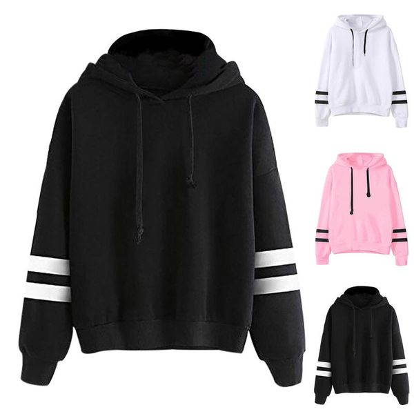 women's hoodies & sweatshirts women 2021 fashion casual hooded slim-fit double horizontal bars sweater simple coat ladies autumn winter, Black
women's hoodies & sweatshirts women 2021 fashion casual hooded slim-fit double horizontal bars sweater simple coat ladies autumn winter, Black