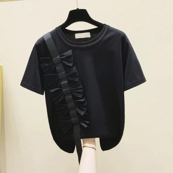 women's t-shirt japanese and korean style bowknot stitching short-sleeved female 2021 summer loose casual t fashion women black, White
women's t-shirt japanese and korean style bowknot stitching short-sleeved female 2021 summer loose casual t fashion women black, White