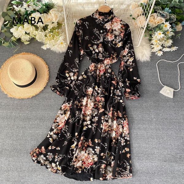 casual dresses fall vintage long dress women's floral print beach bohemian maxi sleeve chiffon 2021 vestidos, Black;gray
casual dresses fall vintage long dress women's floral print beach bohemian maxi sleeve chiffon 2021 vestidos, Black;gray