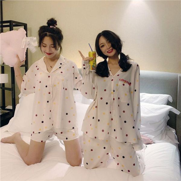 women's sleepwear korean version of spring and summer pajamas suit short sleeve loose sweet lovely girls can be worn outside pyjama lin, Black;red
women's sleepwear korean version of spring and summer pajamas suit short sleeve loose sweet lovely girls can be worn outside pyjama lin, Black;red