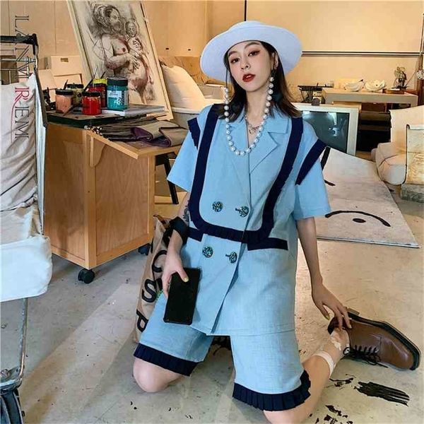 summer lapel collar coat pleated high waist wide leg shorts suit set loose fit fashion 2p028 210526, White
summer lapel collar coat pleated high waist wide leg shorts suit set loose fit fashion 2p028 210526, White