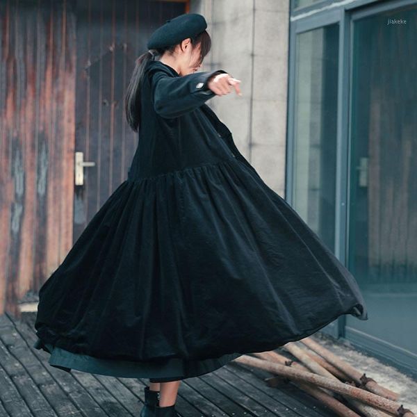 xitao pleated black long trench 2019 winter double breast long full sleeve pleated elegant small fresh minority coat gcc29131, Tan;black
xitao pleated black long trench 2019 winter double breast long full sleeve pleated elegant small fresh minority coat gcc29131, Tan;black