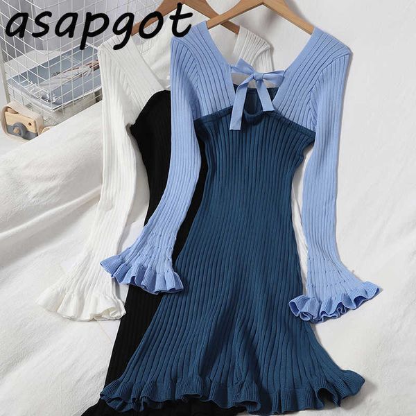 korean chic slim temperament sweet ruffles v neck backless lace up hollow out knitted dress autumn patchwork hit color 210610, Black;gray
korean chic slim temperament sweet ruffles v neck backless lace up hollow out knitted dress autumn patchwork hit color 210610, Black;gray