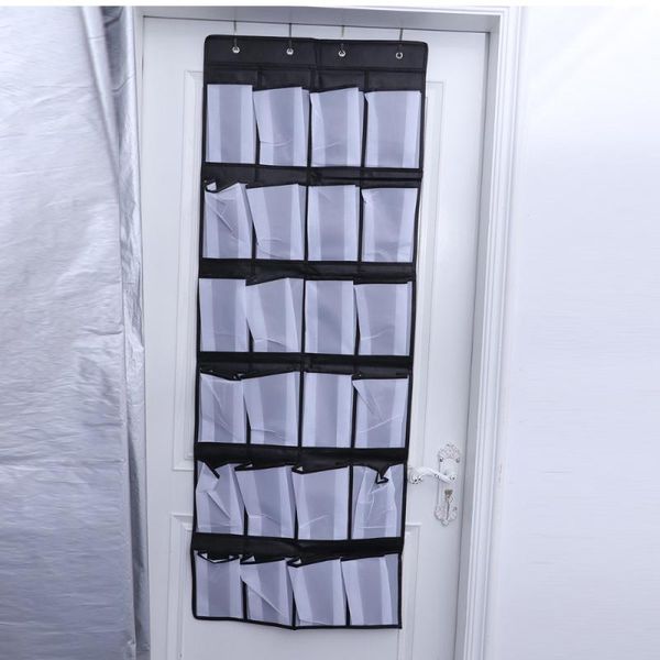 clothing & wardrobe storage 24 pockets over the door shoe organizer non-woven fabrics bag hanging mesh pouch (black and white) 
clothing & wardrobe storage 24 pockets over the door shoe organizer non-woven fabrics bag hanging mesh pouch (black and white)