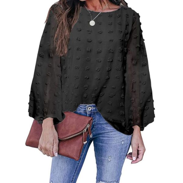 women's blouses & shirts summer solid color o-neck blouse loose long sleeve t-shirt chiffon women 2021 blusas mujer de moda, White
women's blouses & shirts summer solid color o-neck blouse loose long sleeve t-shirt chiffon women 2021 blusas mujer de moda, White