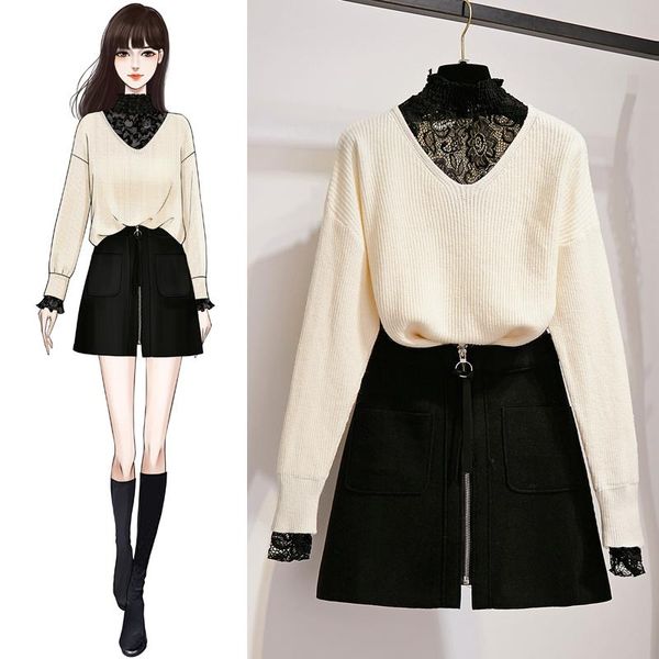 women's tracksuits winter bud silk half a word skirt turtleneck zipper skirts two-piece suit women white sweater black knitted clothing, Gray
women's tracksuits winter bud silk half a word skirt turtleneck zipper skirts two-piece suit women white sweater black knitted clothing, Gray