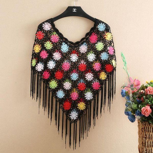 scarves women beachwear poncho cape floral hollow out crochet tassel swimsuit shawl cover up, Blue;gray
scarves women beachwear poncho cape floral hollow out crochet tassel swimsuit shawl cover up, Blue;gray