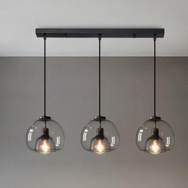 ceiling lights nordic led pendant lamp e27 black chandelier for living room dining kitchen bedroom modern gray glass hanging light