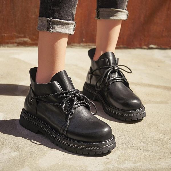 boots versatile boot fall 2021 low fitting casual hand-made short layer leather women's single, Black
boots versatile boot fall 2021 low fitting casual hand-made short layer leather women's single, Black