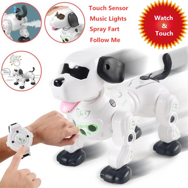 smart robot dog 2.4g gesture control intelligent talking fart walking snore pet dog can singing eye flash light touch sensor to
smart robot dog 2.4g gesture control intelligent talking fart walking snore pet dog can singing eye flash light touch sensor to