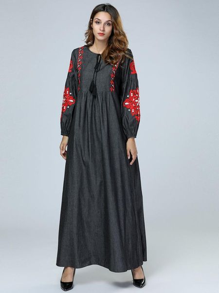 ethnic clothing elegant jeans embroidery floral long dress maxi abaya full kimono robe gowns muslim middle islamic arab, Red
ethnic clothing elegant jeans embroidery floral long dress maxi abaya full kimono robe gowns muslim middle islamic arab, Red