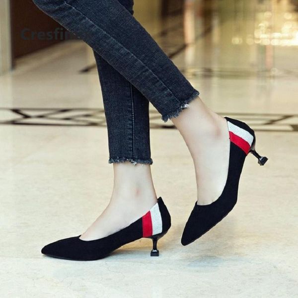dress shoes cresfimix femmes talons hauts women cute comfortable spring & summer 5.5cm high heel sweet pointed toe flock a2965, Black
dress shoes cresfimix femmes talons hauts women cute comfortable spring & summer 5.5cm high heel sweet pointed toe flock a2965, Black