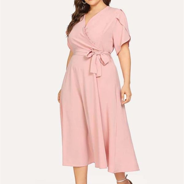 dresses for women plus size 5xl pure color short sleeved v neck tie pink slim calf length casual party high waist elegant 211028, Black
dresses for women plus size 5xl pure color short sleeved v neck tie pink slim calf length casual party high waist elegant 211028, Black