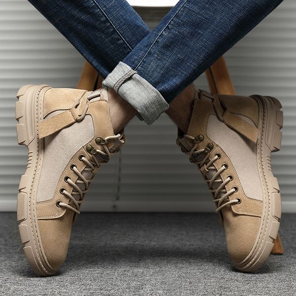 new canvas casual mens boots cow split leather handcraft original men leisure boots combat breathable ankle shoes gray, Black
new canvas casual mens boots cow split leather handcraft original men leisure boots combat breathable ankle shoes gray, Black