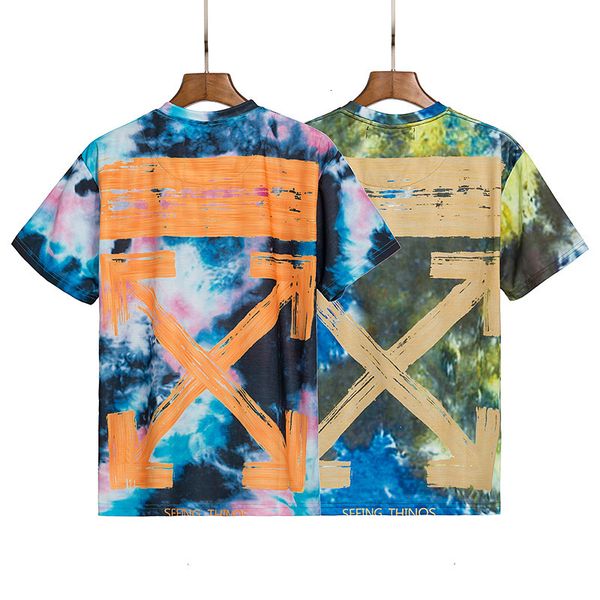 chao brand color tie dye paint arrow short sleeve men's summer loose couple t-shirt, White;black
chao brand color tie dye paint arrow short sleeve men's summer loose couple t-shirt, White;black