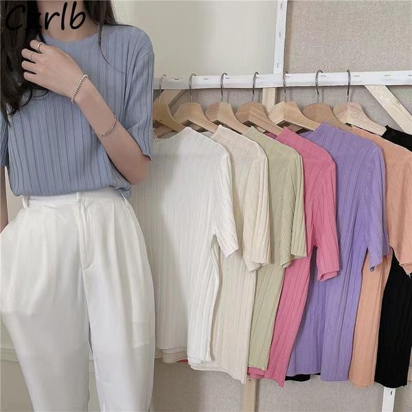 women's t-shirt short sleeve t-shirts women solid korean style knitted all-match harajuku elegant sweet o-neck summer trendy y2k g, White
women's t-shirt short sleeve t-shirts women solid korean style knitted all-match harajuku elegant sweet o-neck summer trendy y2k g, White