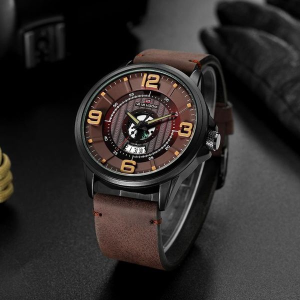 wristwatches 2021 vava voom date quartz watch men casual military sports watches leather wristwatch male relogio masculino cloc, Slivery;brown
wristwatches 2021 vava voom date quartz watch men casual military sports watches leather wristwatch male relogio masculino cloc, Slivery;brown