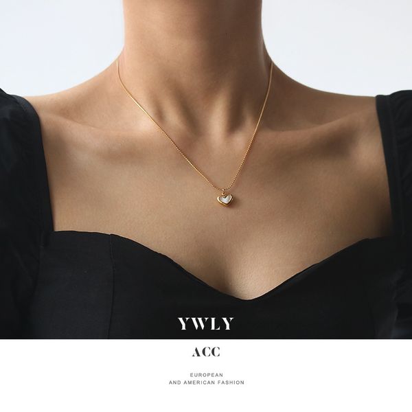 temperament simple love pendant necklace french natural heart-shaped shell titanium steel clavicle necklace ywly, Silver
temperament simple love pendant necklace french natural heart-shaped shell titanium steel clavicle necklace ywly, Silver
