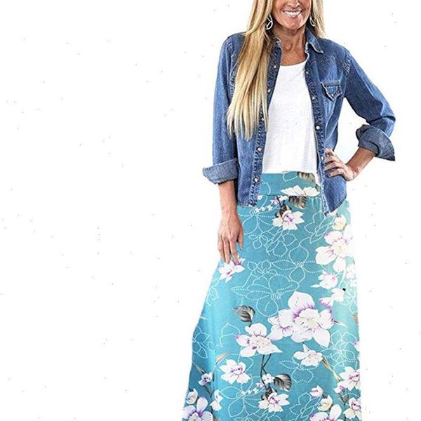 women summer skirt high waist bodycon flower light blue bohemian printed beautiful female leisure long skirts, Black
women summer skirt high waist bodycon flower light blue bohemian printed beautiful female leisure long skirts, Black