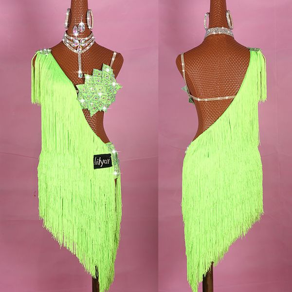 unique latin dance dress for women neon green thick tassels fringe dress stage dance costume competition latin dresses vdb145, Black;red
unique latin dance dress for women neon green thick tassels fringe dress stage dance costume competition latin dresses vdb145, Black;red