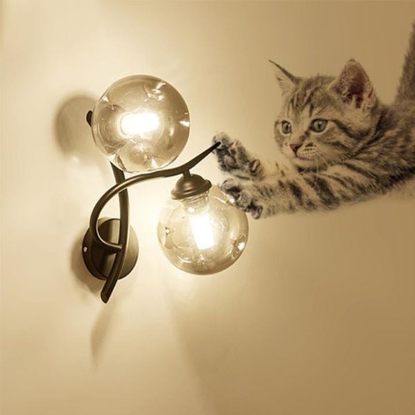 wall lamp double head molecular glass nordic simple led bedroom living room corridor e27
wall lamp double head molecular glass nordic simple led bedroom living room corridor e27
