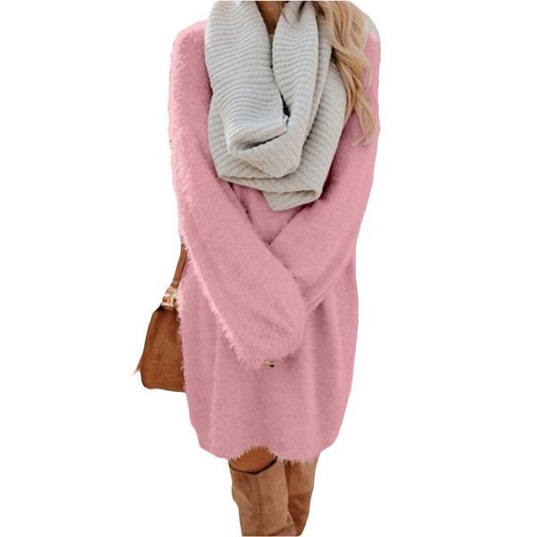 2021 new autumn winter o neck knitted casual solid color plush long sweater women 5g94, White;black
2021 new autumn winter o neck knitted casual solid color plush long sweater women 5g94, White;black