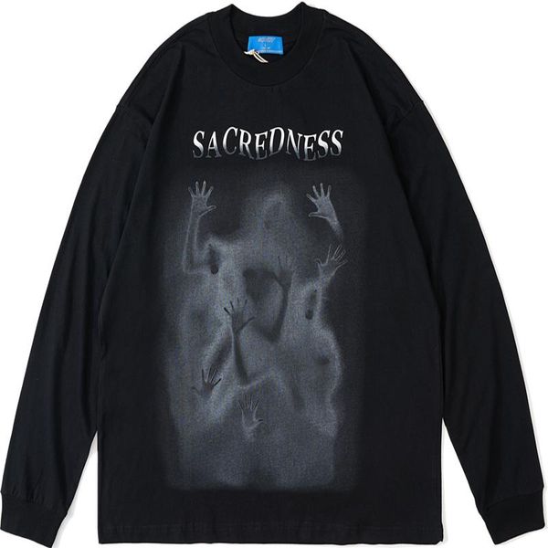 men's hoodies & sweatshirts men 100%cotton loose ghost visits ptinted hooded tees male oversize long sleeve pullover, Black
men's hoodies & sweatshirts men 100%cotton loose ghost visits ptinted hooded tees male oversize long sleeve pullover, Black