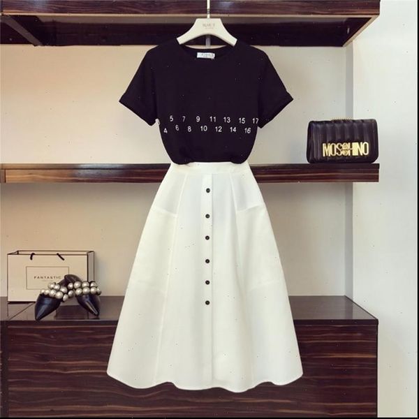 women letter t shirt high waist button skirts 2pcs clothing set summer clothes suits, Gray
women letter t shirt high waist button skirts 2pcs clothing set summer clothes suits, Gray