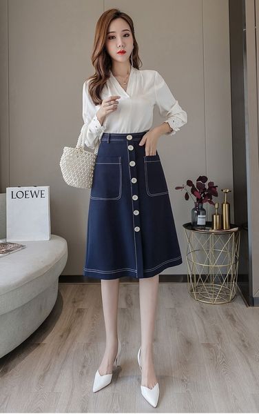 sweet spring and summer new fashion feminine contrast color casual mean single breasted thin line skirt q0pf, Black
sweet spring and summer new fashion feminine contrast color casual mean single breasted thin line skirt q0pf, Black
