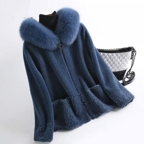 women's fur & faux 2021 autumn winter korean women hooded zipper real wool jacket overcoats female casual slim collar outwears z123, Black
women's fur & faux 2021 autumn winter korean women hooded zipper real wool jacket overcoats female casual slim collar outwears z123, Black