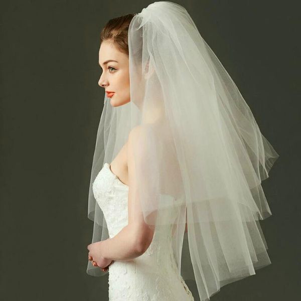 bridal veils wedding veil simple tulle white ivory two layers bride accessories 75cm short women with comb, Black
bridal veils wedding veil simple tulle white ivory two layers bride accessories 75cm short women with comb, Black