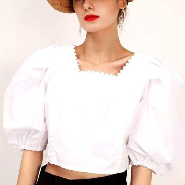 women's tanks & camis 2021 white summer square neck puff sleeve shirt female design sense niche stitching lace fairy crop woman
women's tanks & camis 2021 white summer square neck puff sleeve shirt female design sense niche stitching lace fairy crop woman