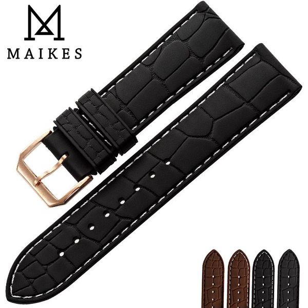 watch bands maikes comfortable silicone rubber strap for brand with golden rose buckle waterproof wrist band accessories, Black;brown
watch bands maikes comfortable silicone rubber strap for brand with golden rose buckle waterproof wrist band accessories, Black;brown