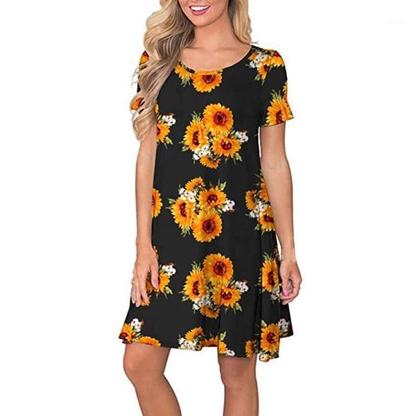 women summer short sleeve sunflower printed pockets casual swing beach dress sundress fashion daily spring skirt #lr2 women's swimwear, White;black
women summer short sleeve sunflower printed pockets casual swing beach dress sundress fashion daily spring skirt #lr2 women's swimwear, White;black