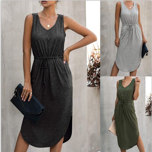 2021 summer new fashion deep v neck women's irregular casual belt tunic solid sleeveless vest ladies es 6wtv nkzv, Black;gray
2021 summer new fashion deep v neck women's irregular casual belt tunic solid sleeveless vest ladies es 6wtv nkzv, Black;gray