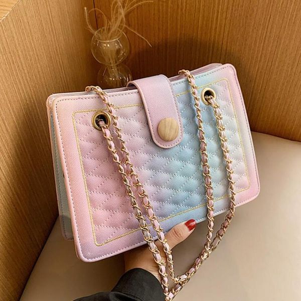 cross body gradient lattice square tote bag 2021 fashion pu leather women's designer handbag chain shoulder messenger
cross body gradient lattice square tote bag 2021 fashion pu leather women's designer handbag chain shoulder messenger