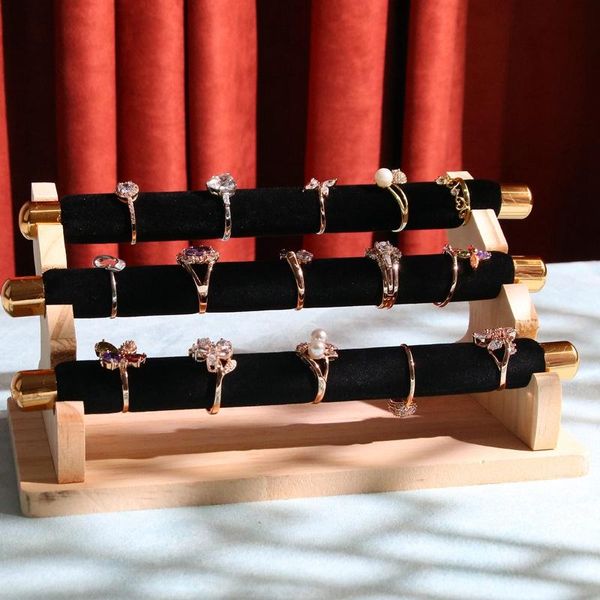 jewelry pouches, bags luxury t-bar showcase display stand high-end capacity 3-tier wooden ring holder organizer rack, Pink;blue
jewelry pouches, bags luxury t-bar showcase display stand high-end capacity 3-tier wooden ring holder organizer rack, Pink;blue