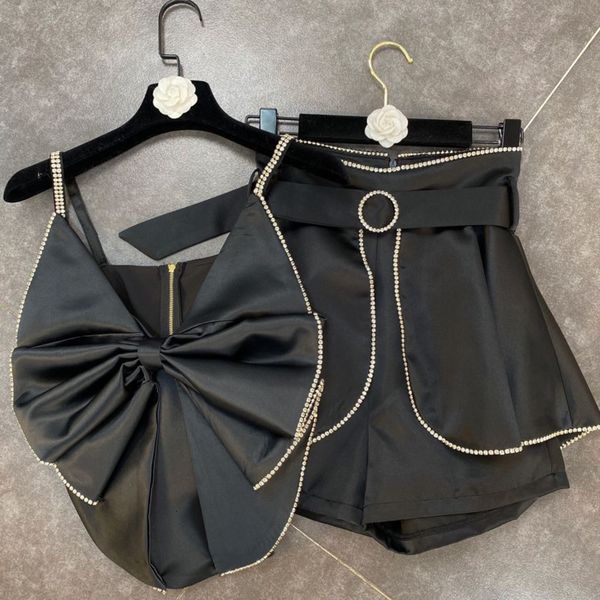 2021 spring new black solid arrival edge diamond slingsfemale bow with high waist belt shorts two joint parts q0c5, Gray
2021 spring new black solid arrival edge diamond slingsfemale bow with high waist belt shorts two joint parts q0c5, Gray