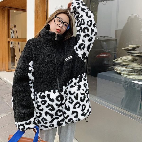 women's jackets fleece leopard patchwork puffer for women korean fashion trends oversized streetwear sweet teenage girls winter clothin, Black;brown
women's jackets fleece leopard patchwork puffer for women korean fashion trends oversized streetwear sweet teenage girls winter clothin, Black;brown