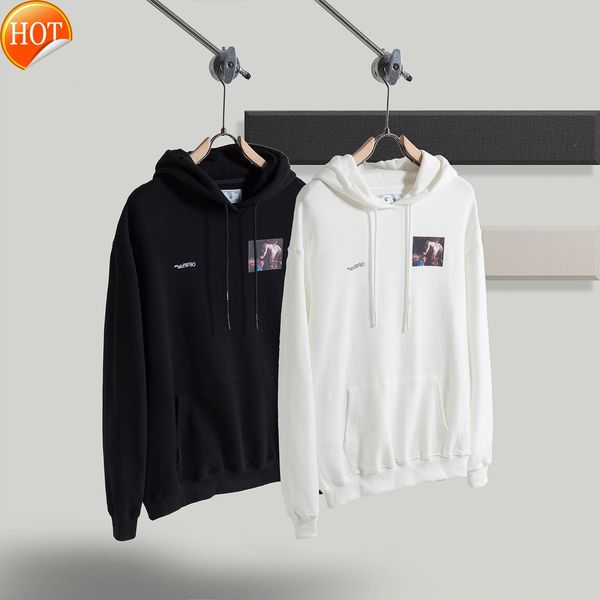 men's * w ite off black cotton back arrstyle print loose hooded long sleeve sweater
men's * w ite off black cotton back arrstyle print loose hooded long sleeve sweater