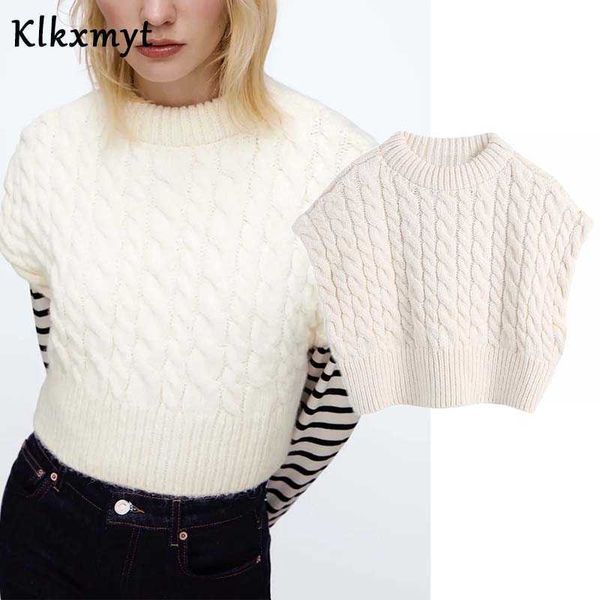 klkxmyt za women fashion loose cropped eight-strand weave knit vest sweater vintage sleeveless female waistcoat chic 210527, Black;white
klkxmyt za women fashion loose cropped eight-strand weave knit vest sweater vintage sleeveless female waistcoat chic 210527, Black;white