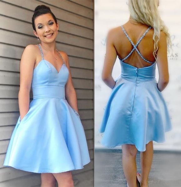 homecoming dresses 2021 custom made beaded spaghetti criss cross back cocktail dress with pockets short prom gowns, Blue;pink
homecoming dresses 2021 custom made beaded spaghetti criss cross back cocktail dress with pockets short prom gowns, Blue;pink
