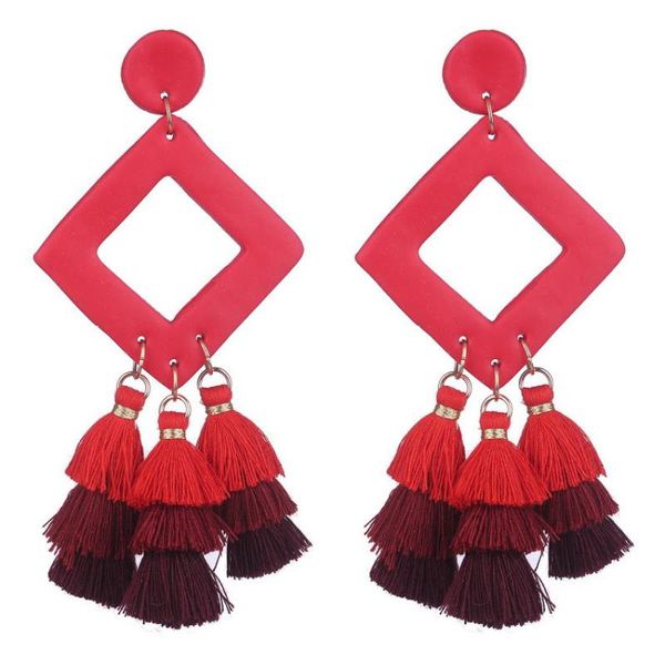 dangle & chandelier manual geometric cutout polymer clay rhombus triple tassel earrings for women red black color bohe jewelry gift wholesal, Silver
dangle & chandelier manual geometric cutout polymer clay rhombus triple tassel earrings for women red black color bohe jewelry gift wholesal, Silver