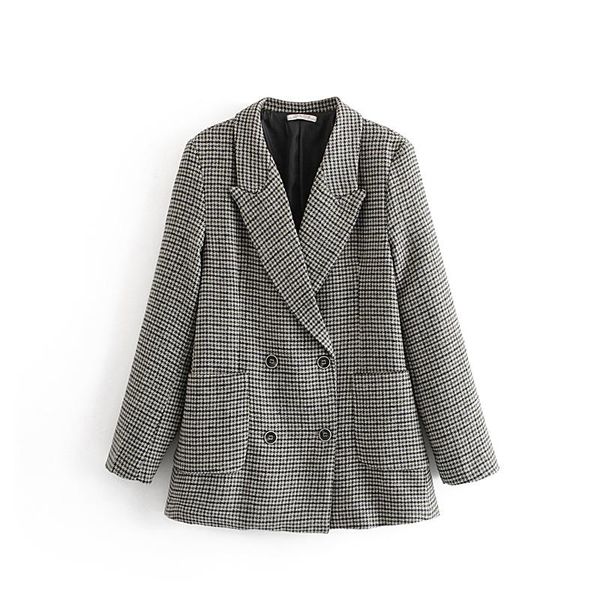 women's suits & blazers vintage houndstooth double breasted ol coat women 2021 fashion long sleeve ladies outerwear casual workwear jac, White;black
women's suits & blazers vintage houndstooth double breasted ol coat women 2021 fashion long sleeve ladies outerwear casual workwear jac, White;black